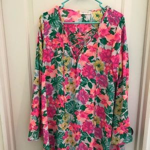 Bright Tropical Print Dress